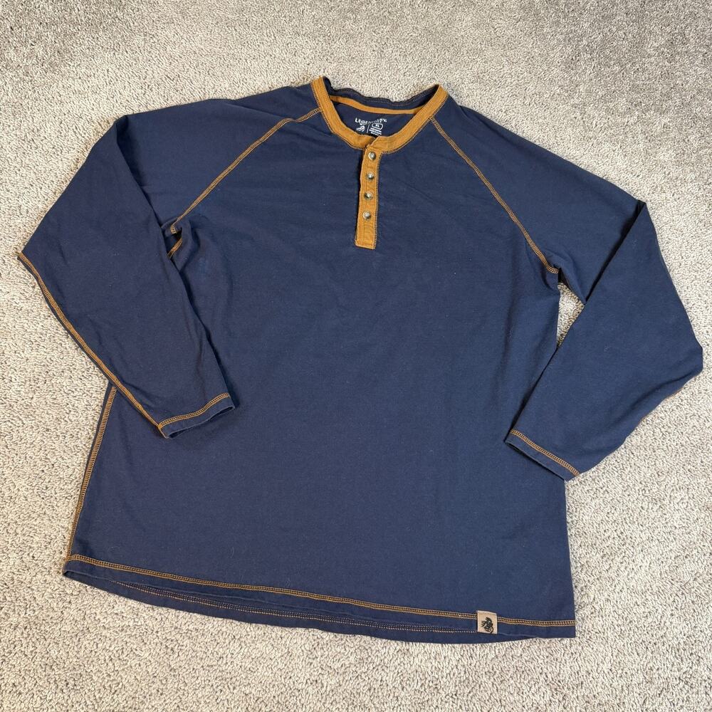 Legendary Whitetails Shirt Mens XL Blue Henley Long Sleeve Cotton Tagless - Picture 2 of 9